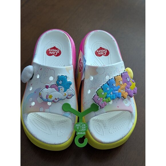 Care Bears Crocs Stomp Slide M4/W6 Colorful Gradient Comfortable Slip-On Shoes - Picture 1 of 6